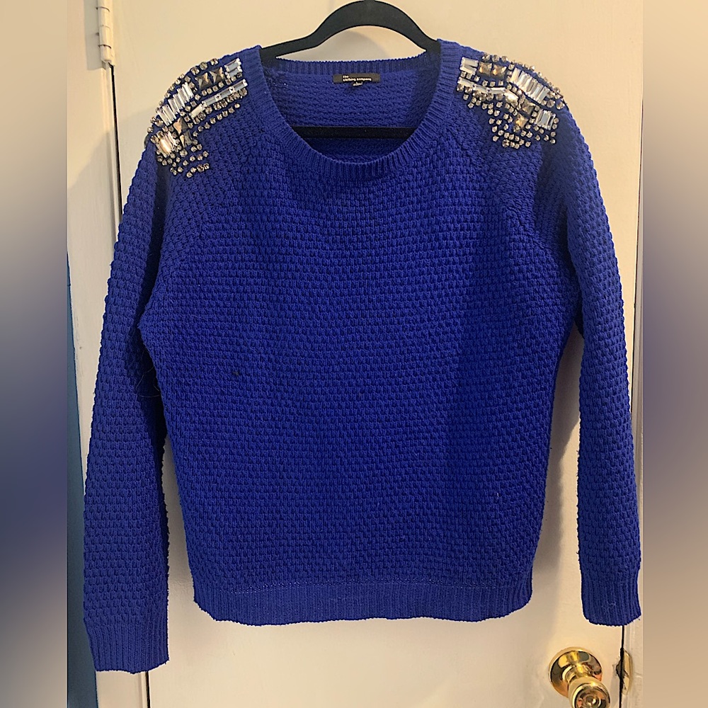 The Clothing Company Cobalt Blue Rhinestone Sweater